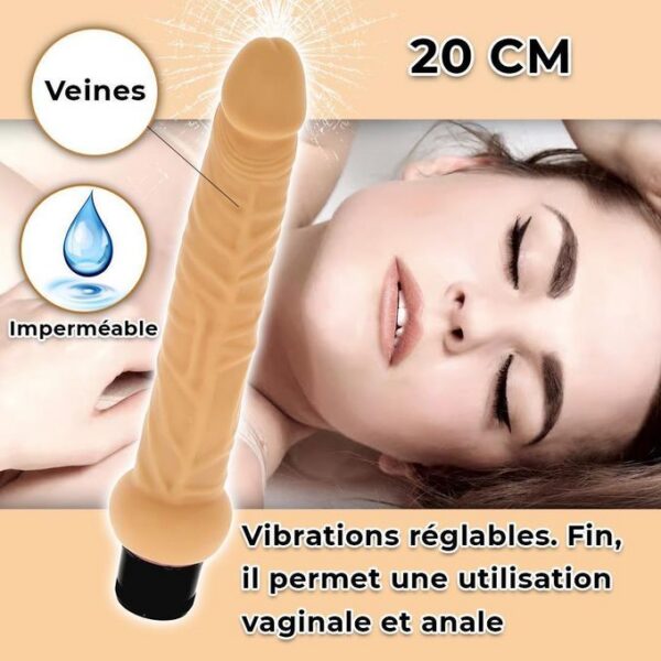 VIBROMASSEUR FIN RÉALISTE MULTI SPEED - 20 CM