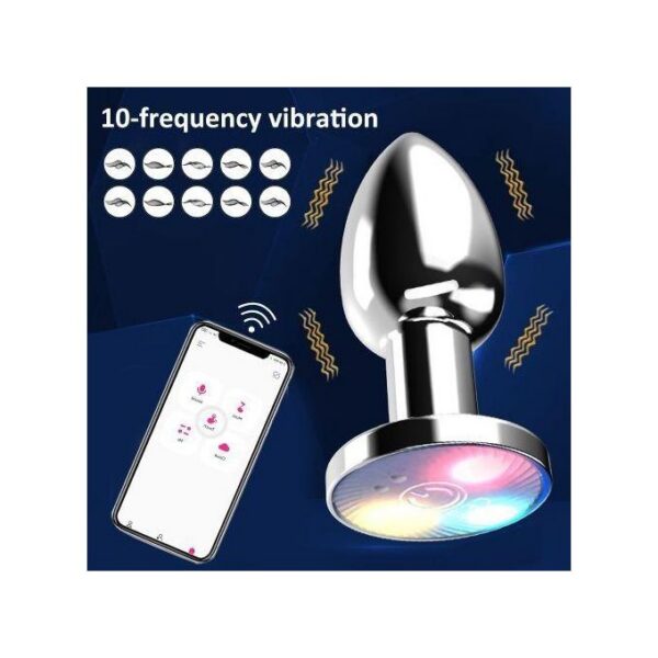 1cx Plug Anal Vibrant En Métal Avec Télécommande à Chargement Magnétique