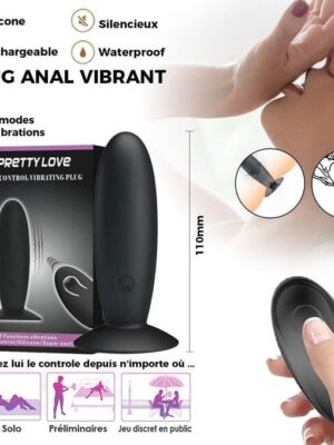 1des Plug Anal Vibrant Télécommandé , 12 Vibrations,