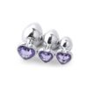 Plug Anal Coeur 3 Tailles En Acier Inoxydable Cristal