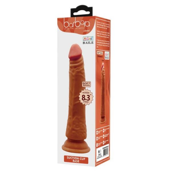 Gode ventouse doux et flexible Latino - 21 cm
