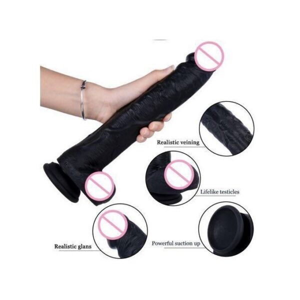 Gode Géant, Gode Réaliste Épais et Grand avec Ventouse 31.5 cm