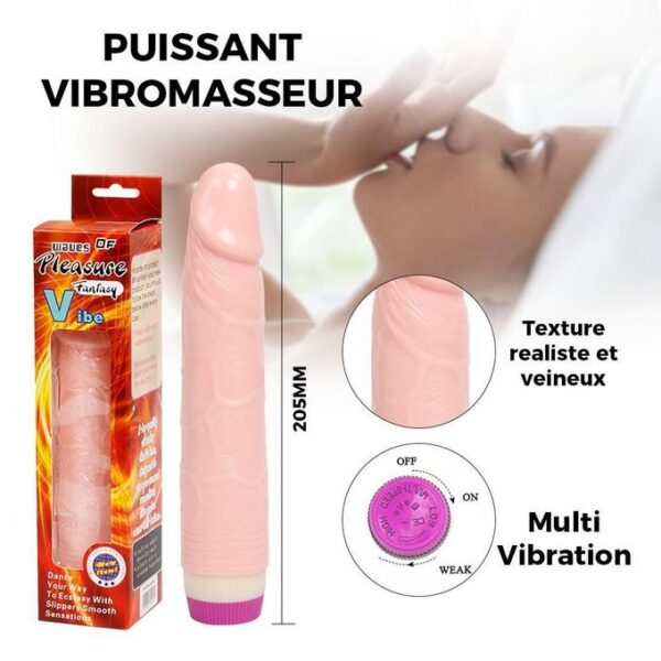 Gode Vibrant Pénis Longueur 205mm 37mm