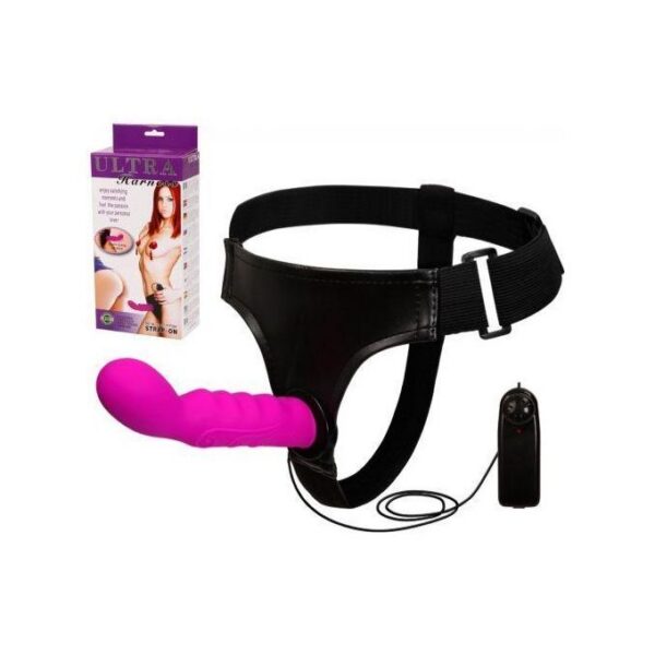 GODE CEINTURE VIBRANT FUSHIA EN SILICONE ULTRA HARNESS