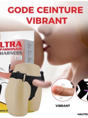 Gode Ceinture Vibrant Ultra Passionate - 15 cm