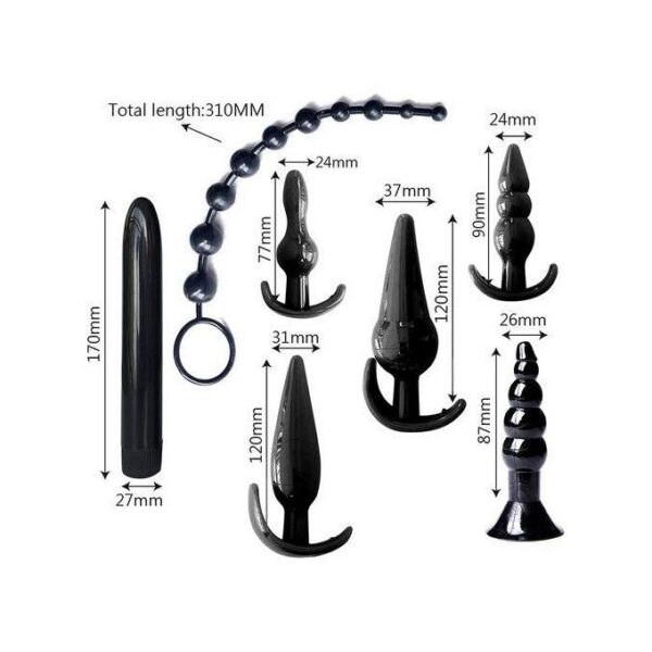 Plug anal en silicone 7 pièces