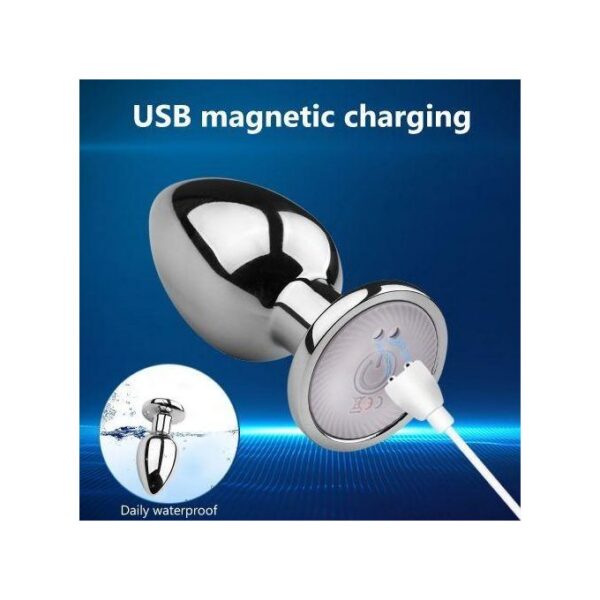 8x Plug Anal Vibrant En Métal Avec Télécommande à Chargement Magnétique