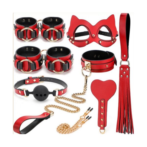 Coffret BDSM Luxury Rouge Noir 8 pièces