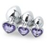 Plug Anal Coeur 3 Tailles En Acier Inoxydable Cristal