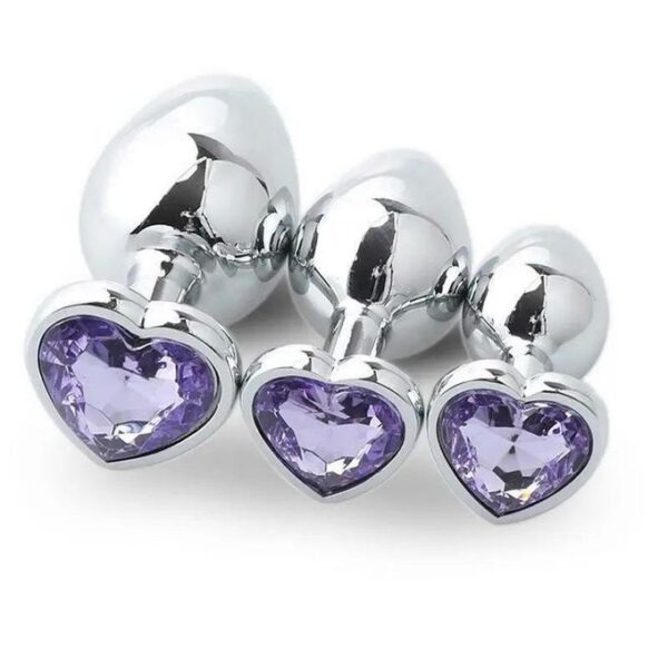 Plug Anal Coeur 3 Tailles En Acier Inoxydable Cristal
