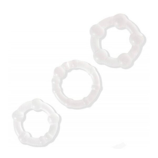 hgt Lot de 3 cockrings Power Plus transparents