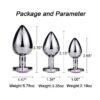 Plug Anal Coeur 3 Tailles En Acier Inoxydable Cristal